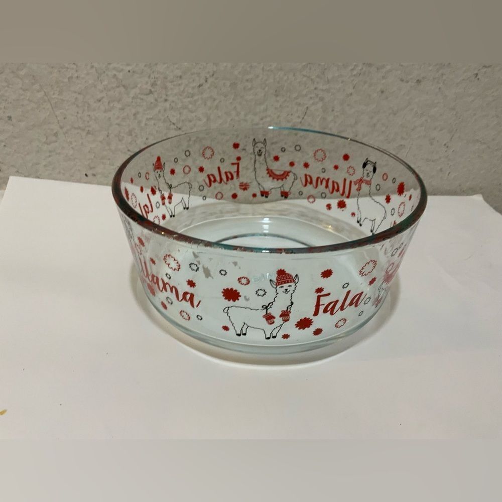 Pyrex CHRISTMAS FALALA LLAMA bowl